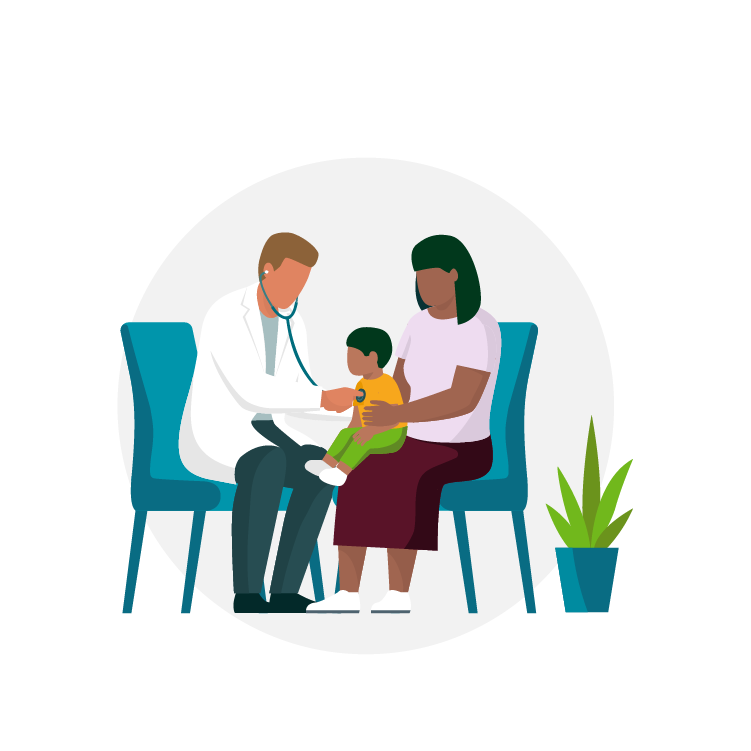 Family consulting with a healthcare professional to improve patient outcomes